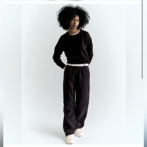 NWT ZARA BLACK PARACHUTE PANTS SIZE MEDIUM